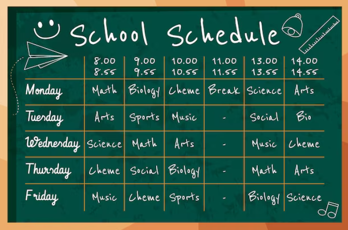 Timetable of the Department of Mathematics – Second Semester